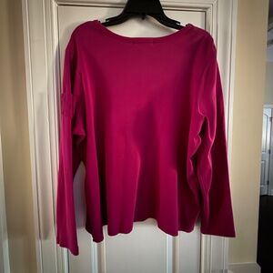 Lauren Ralph Lauren magenta knit top.  Size 2X.